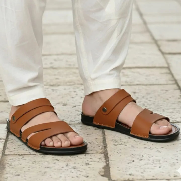 Men's Premium Black Leather Sandals
