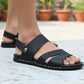 Men's Premium Black Leather Sandals
