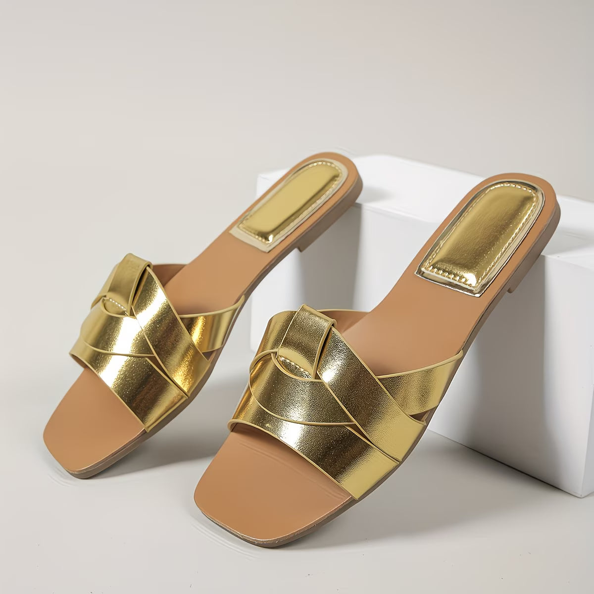 Women's Woven Strap Flat Slide Sandals